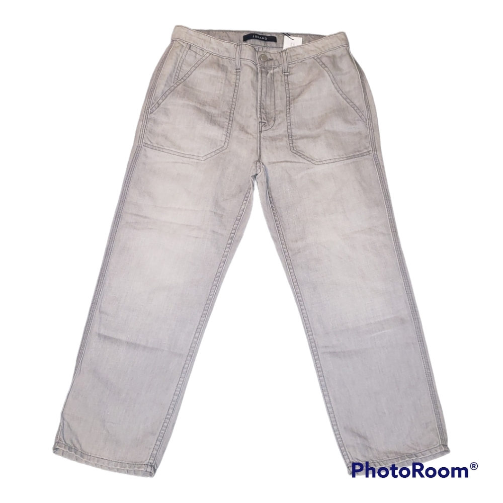 J Brand Rivington Gray Utility Slouch Jeans, Size 25
